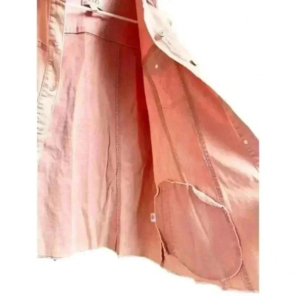 LOGO by Lori Goldstein Denim Jacket Washed Out Light Pink Size 12 - Picture 5 of 12